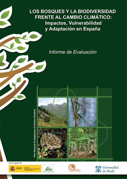Portada del informe “Los bosques y la biodiversidad frente al cambio climático”. Esta obra ha sido publicada con la intención de que sirva de referencia.